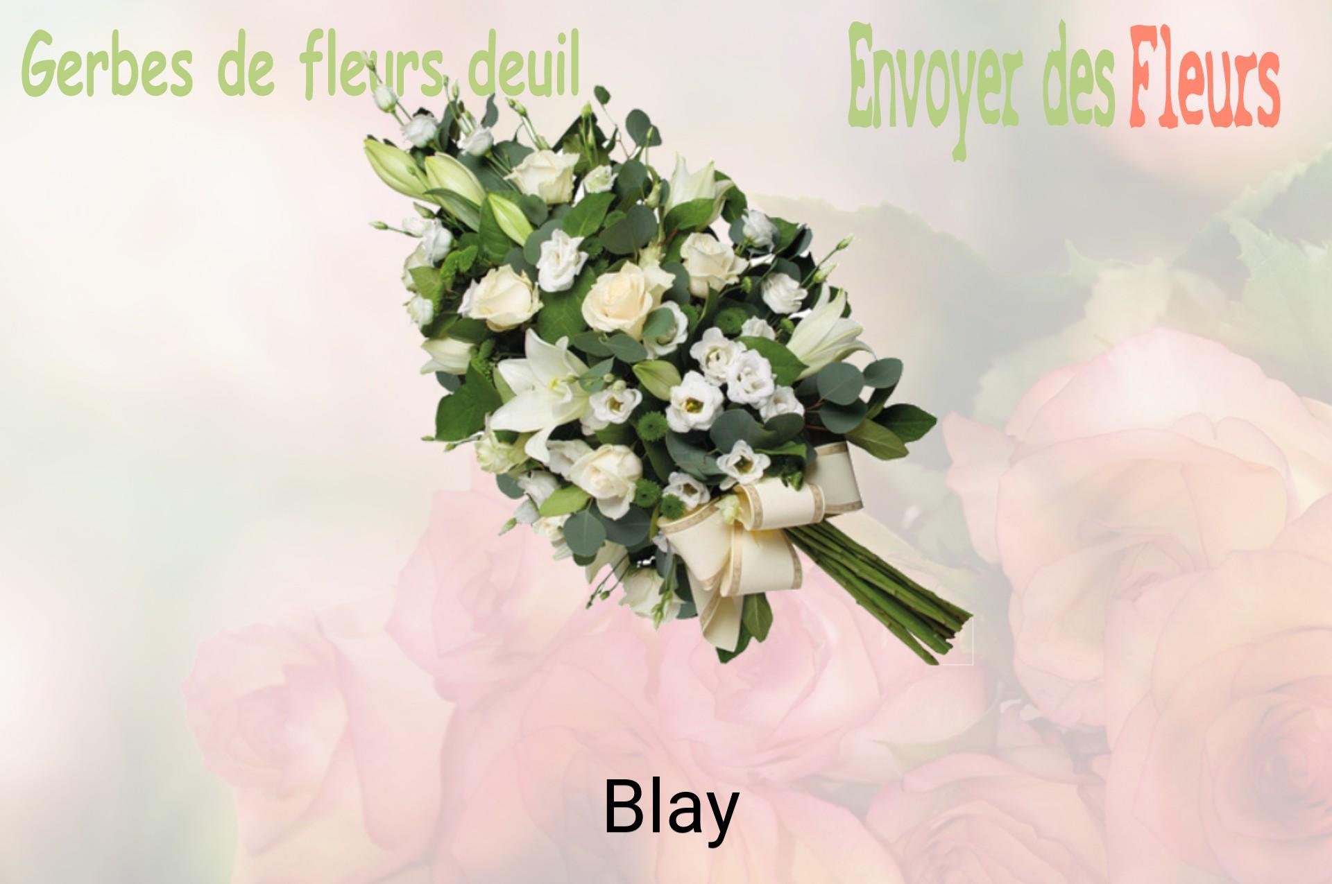 Gerbe de fleurs de deuil livrée à Blay